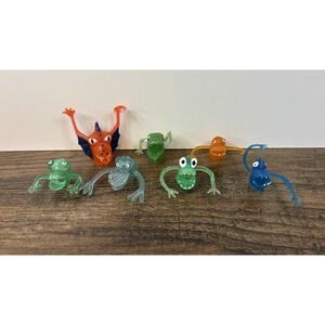 Vintage Finger Monster Puppets Rubber Jigglers Lot Of 7 Puppet Jiggler